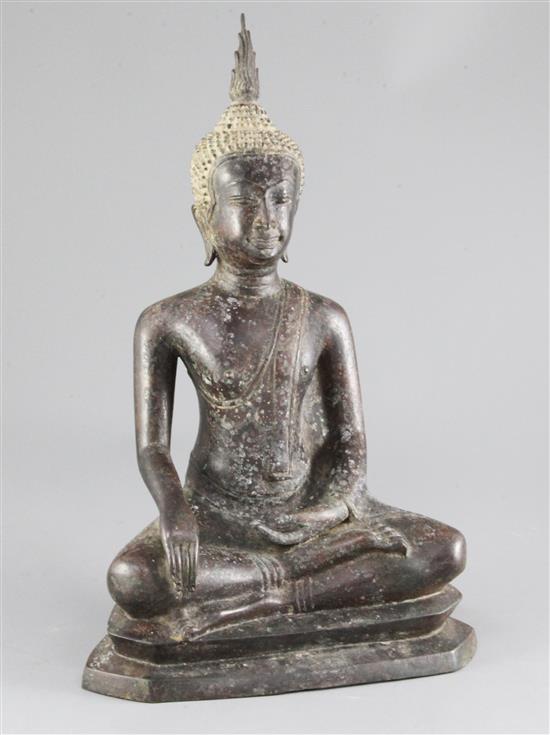 A Thai bronze seated figure of Buddha, 19th / 20th century, 38cm
